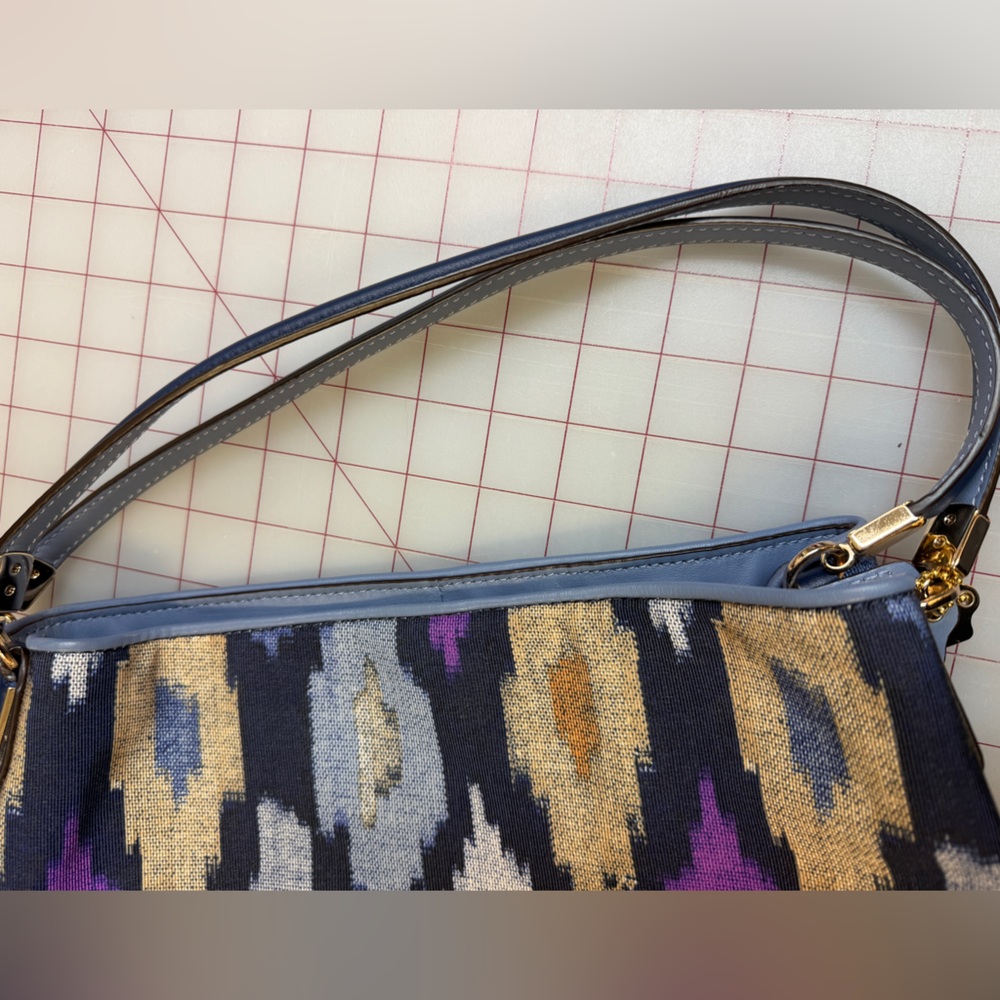Coach Multicolor Ikat Pattern Shoulder Bag - Navy, Purple, Orange, Cream - Picture 7 of 10